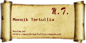 Mensik Tertullia névjegykártya
